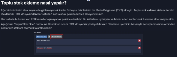 Toplu Stok Ekleme Nasıl Yapılır? Toplu Stok Ekleme Nasıl Yapılır?