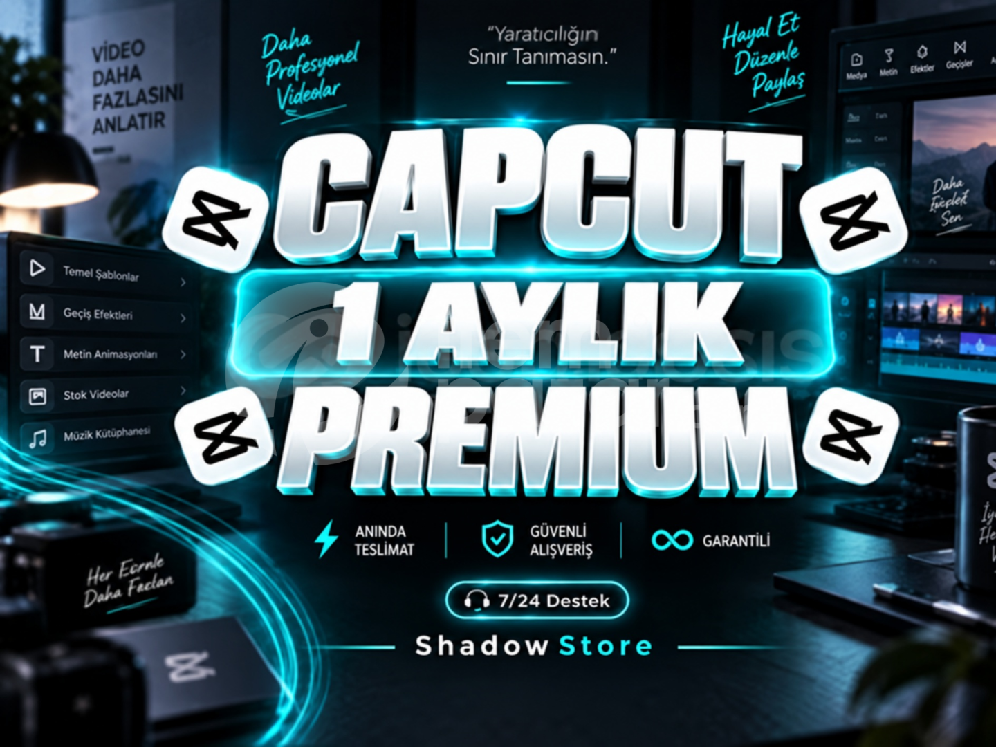 1 Aylık CapCut Pro Hesap | PC * Mobil Uyumlu