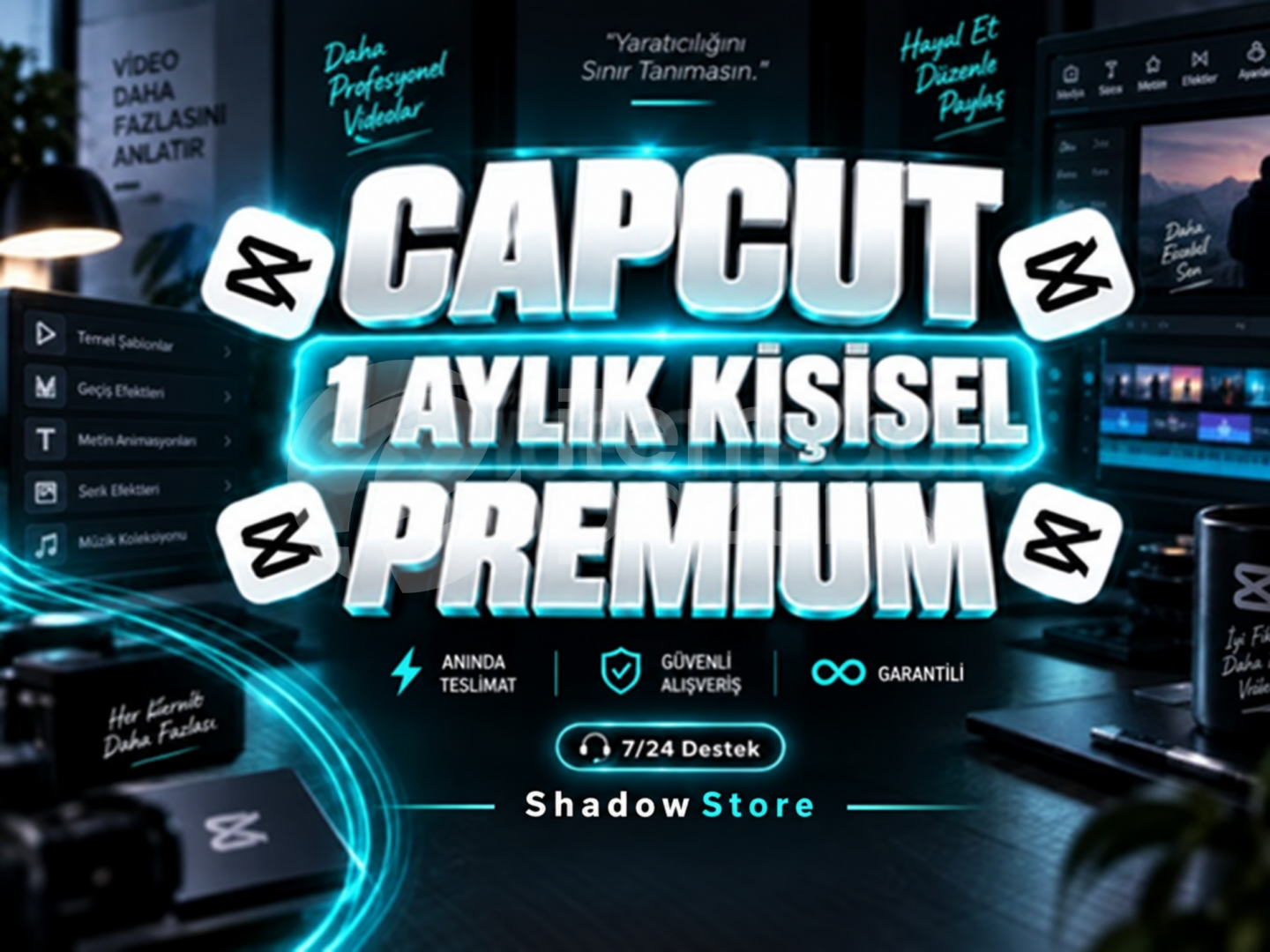 1 Aylık CapCut Pro Hesap | PC & Mobil Uyumlu