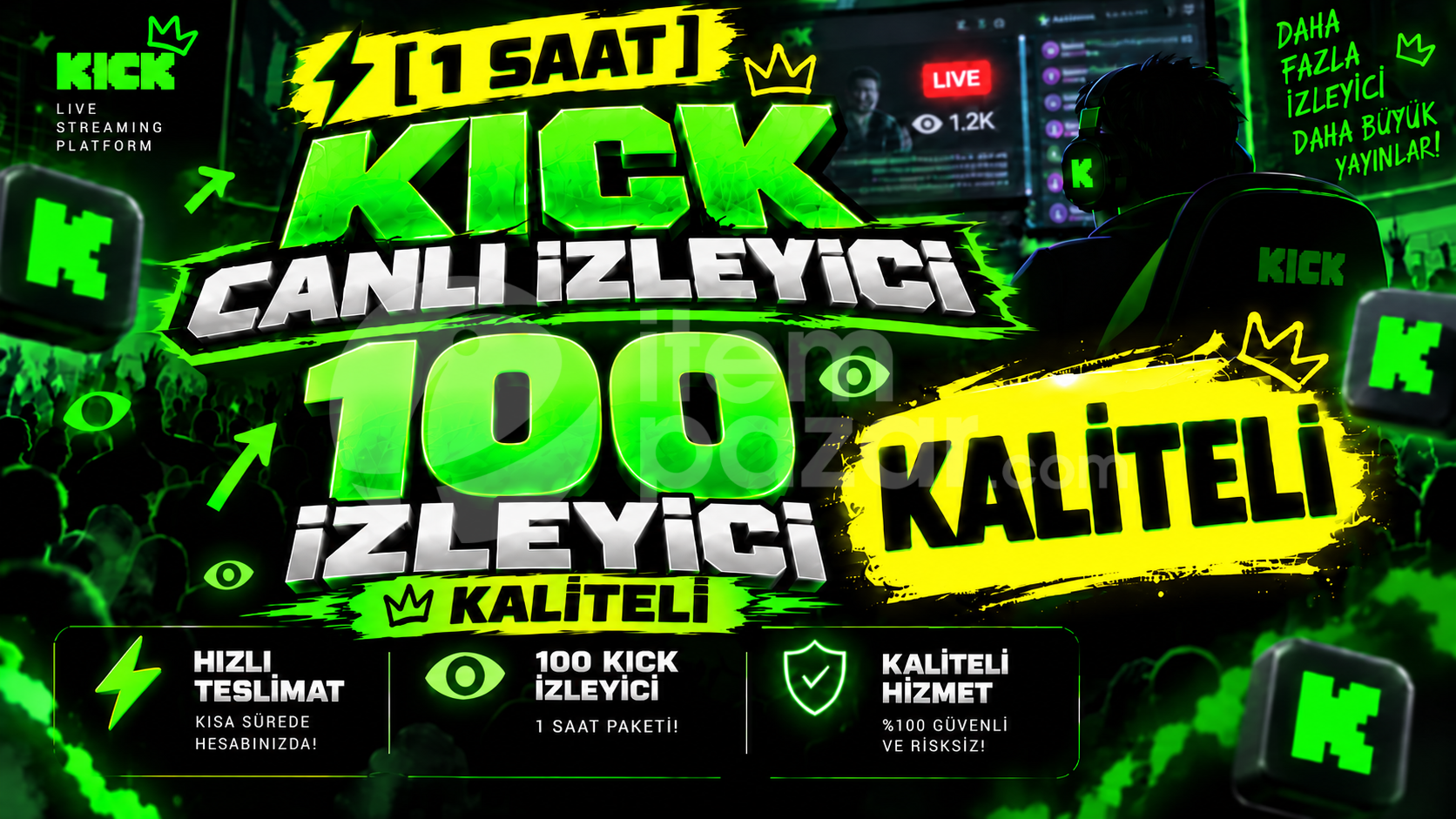 ⚡ [1 Saat] 100 Kick Canlı İzleyici | Kaliteli