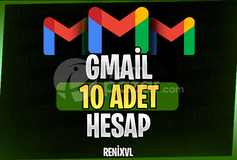 10 ADET GMAIL HESABI