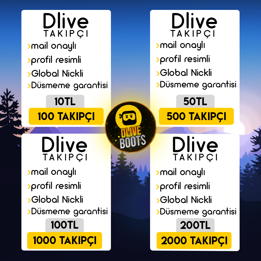 100 Dlive Takipçi ( Orjinal Onaylı Hesaplar )