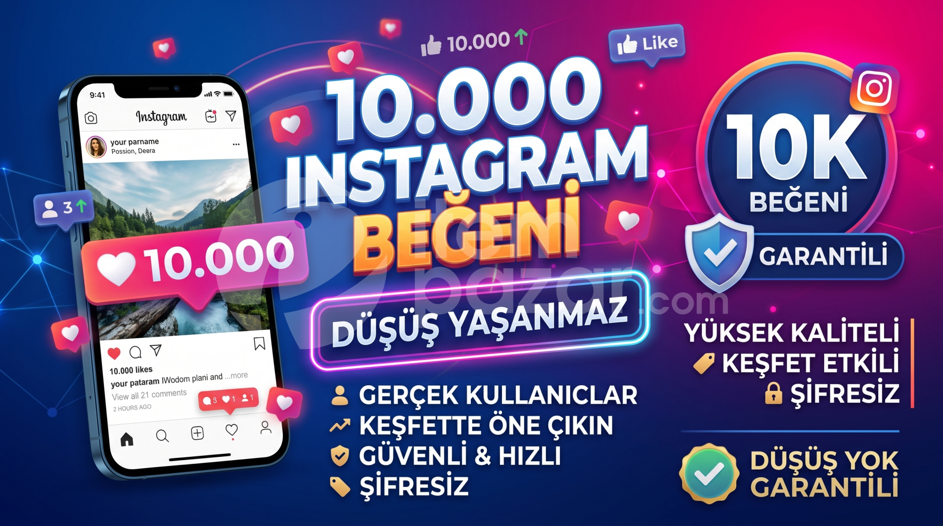 10.000 Instagram Gerçek Beğeni