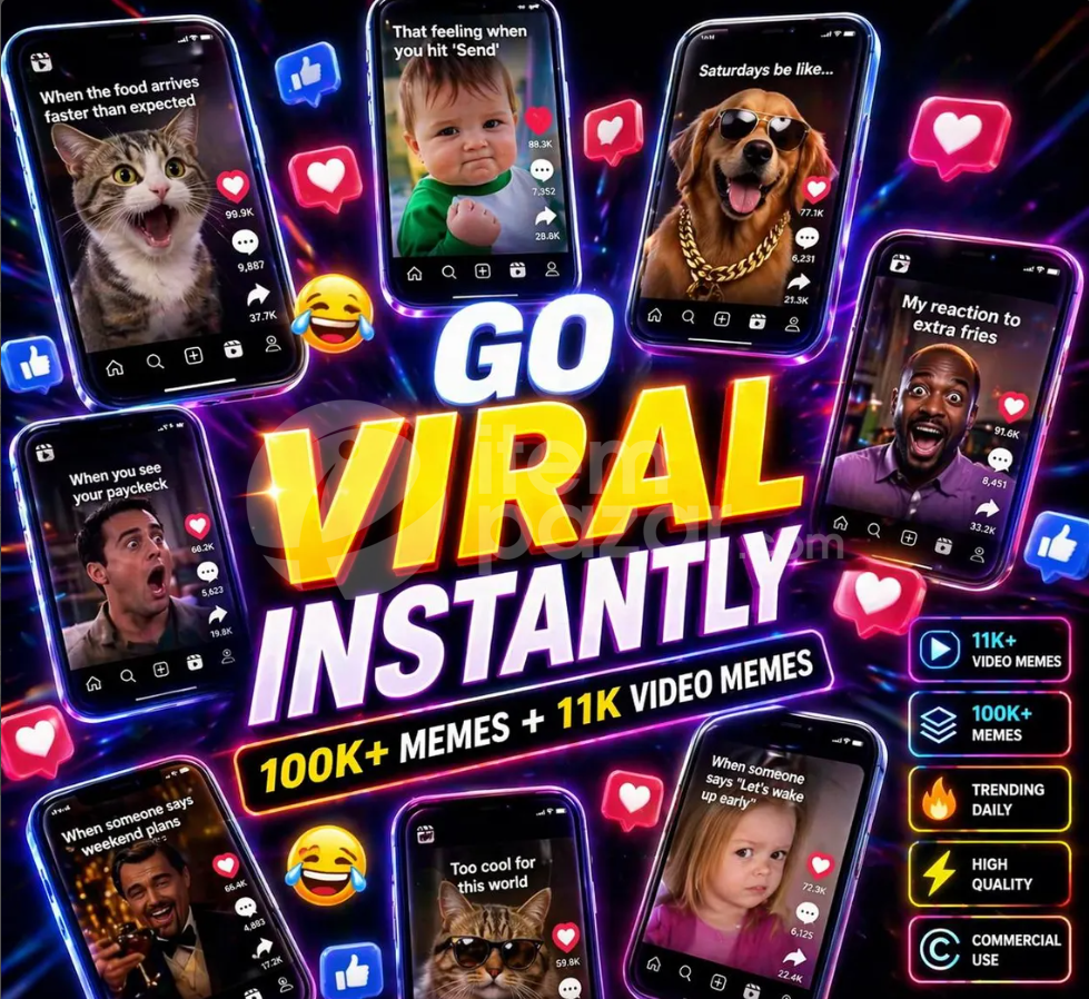 ⭐100.000+ MEMES HAZIR VİDEO EDİT PACK⭐