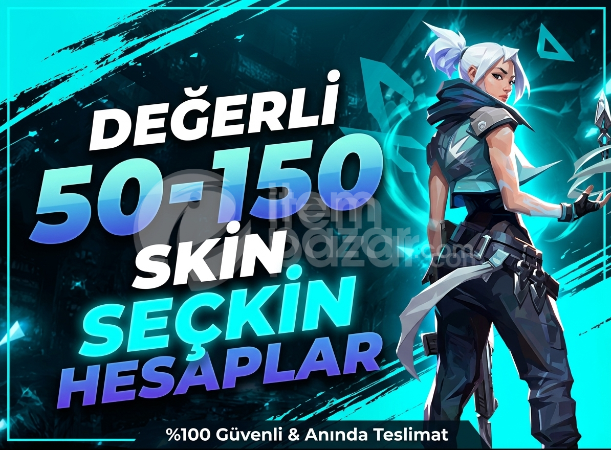 ⭐%100TR⭐ VALORANT 20 - 300 SKINLI HESAP