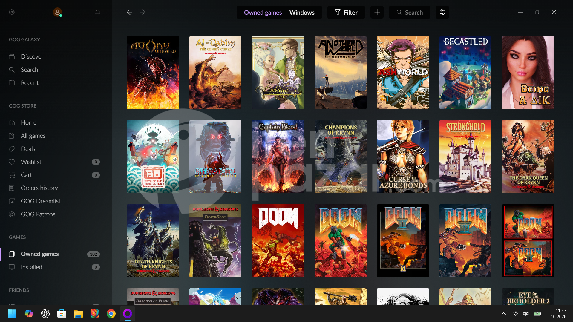 102 OYUNLU GOG GALAXY GAMES HESABI