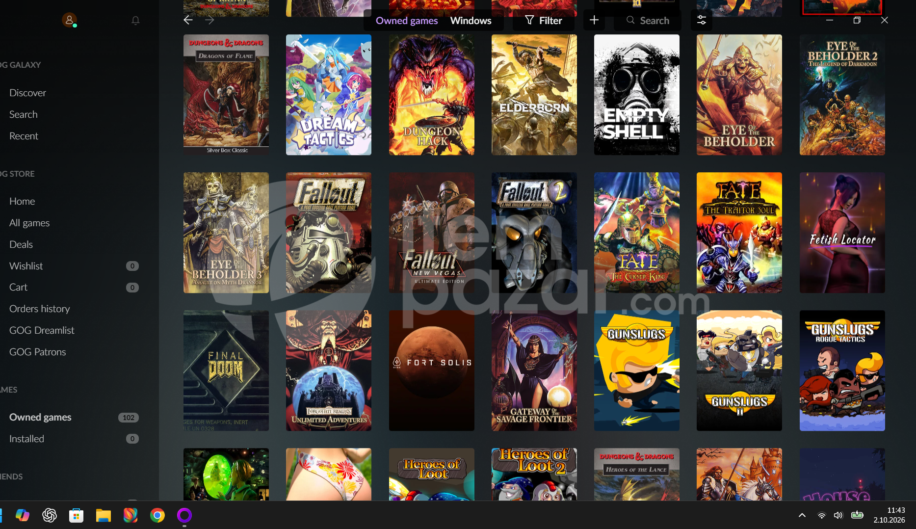 102 OYUNLU GOG GALAXY GAMES HESABI