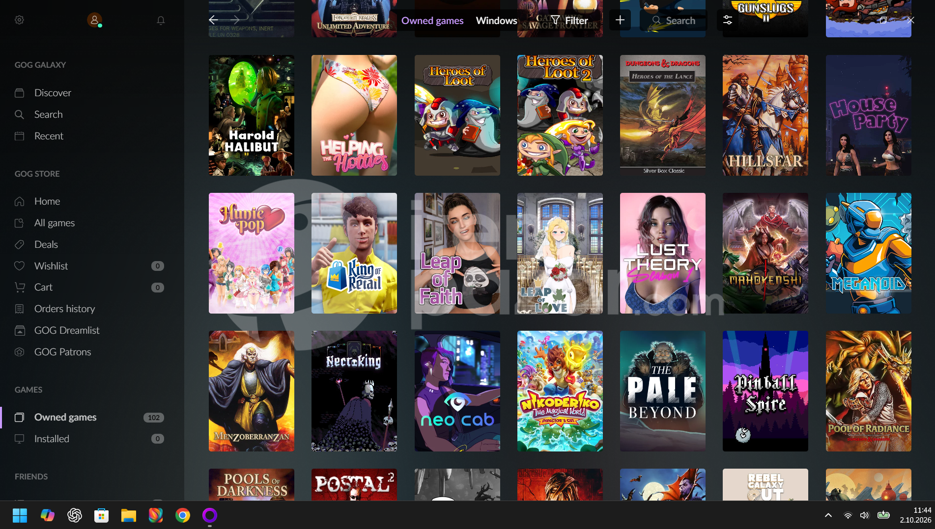 102 OYUNLU GOG GALAXY GAMES HESABI