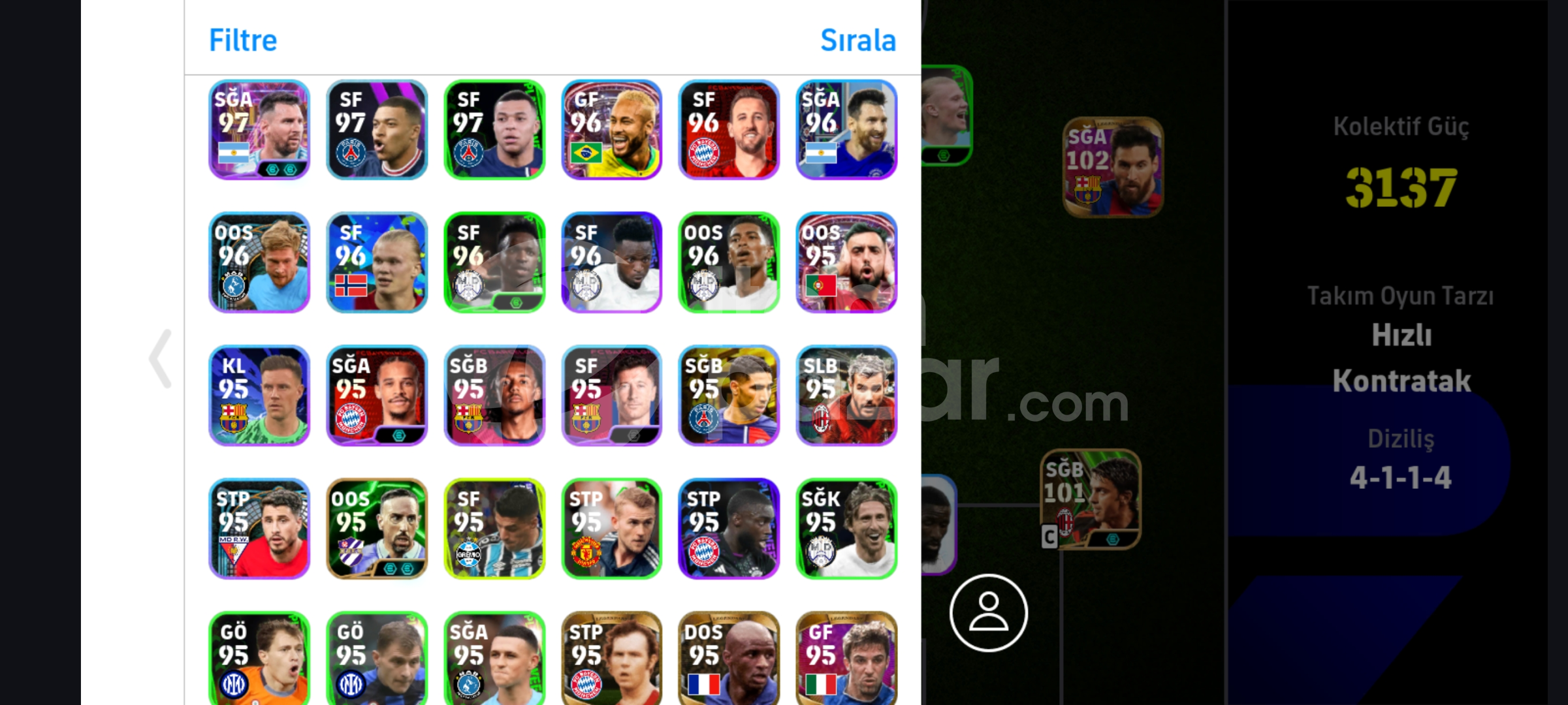 104 ZİCO 102 BERGKAMP 102 FORLAN İCON DOLU !!!