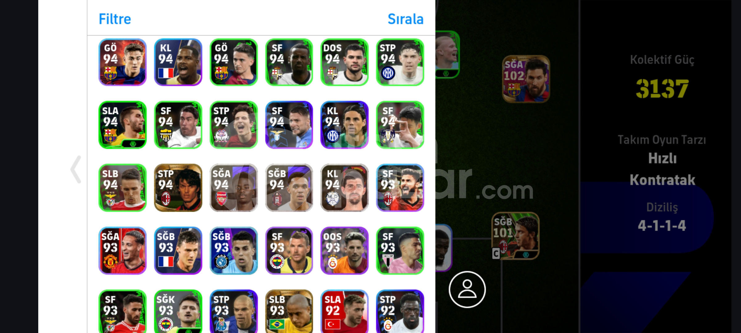 104 ZİCO 102 BERGKAMP 102 FORLAN İCON DOLU !!!