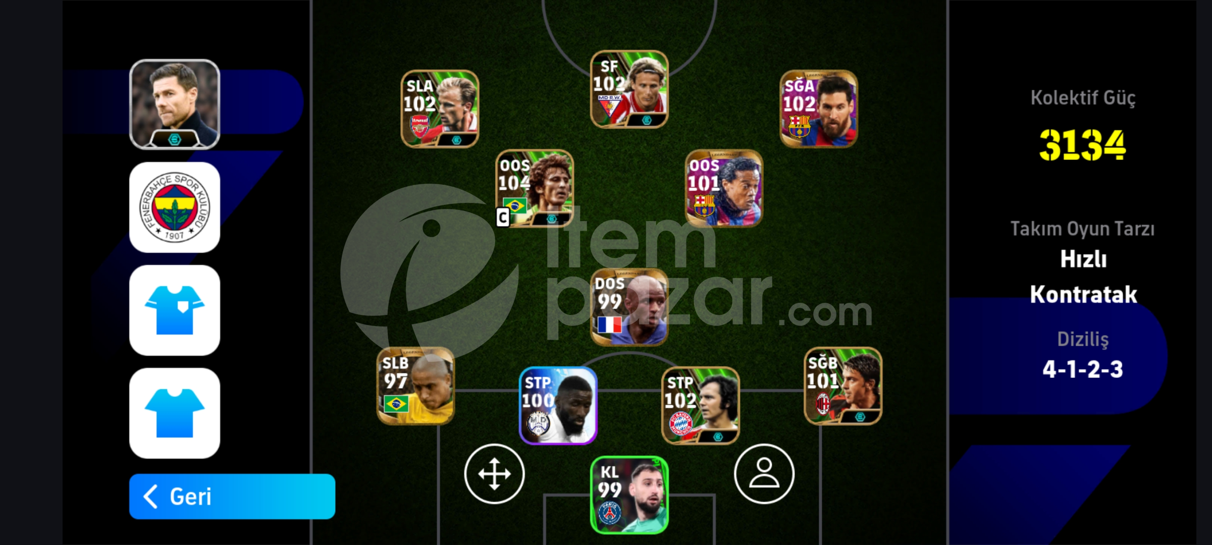 104 ZİCO 102 BERGKAMP 102 FORLAN İCON DOLU !!!