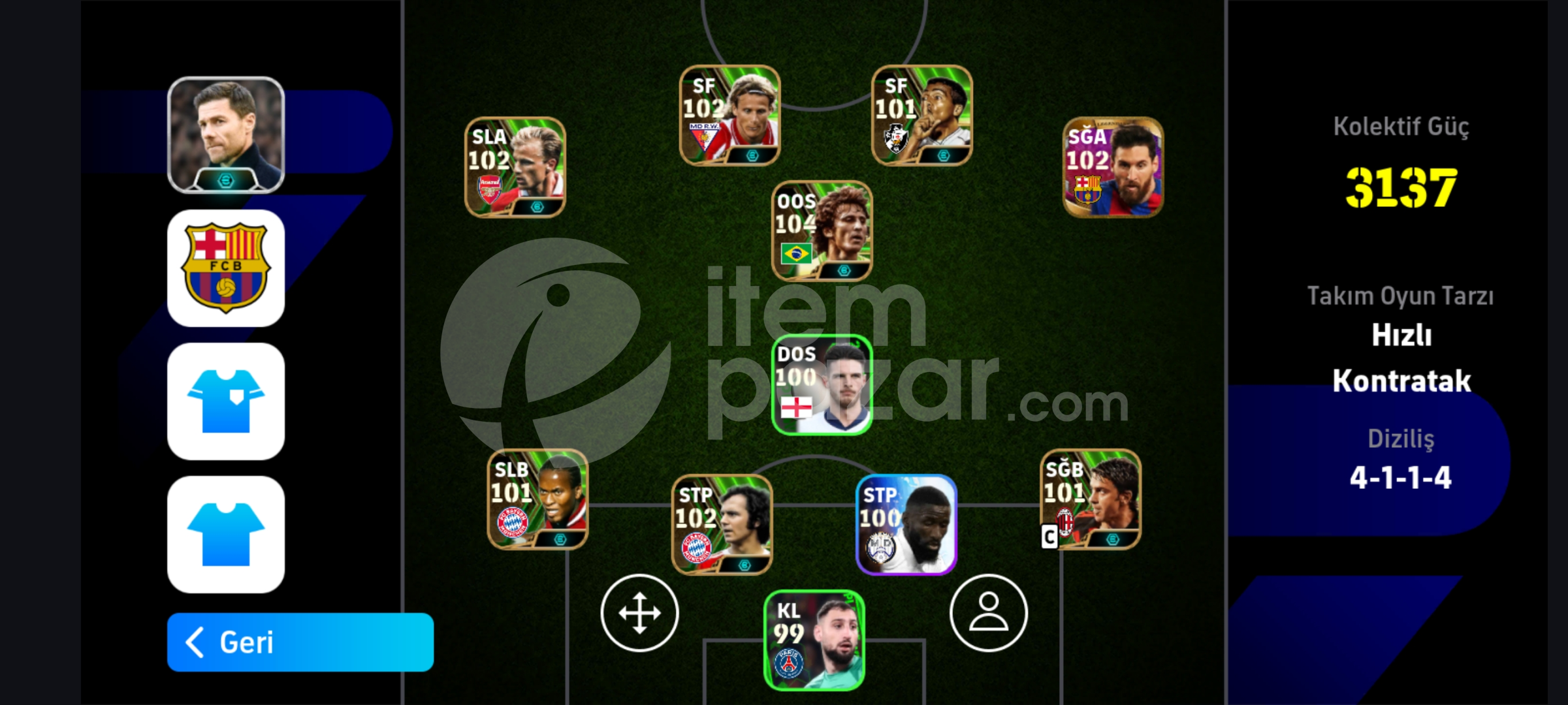 104 ZİCO 102 BERGKAMP 102 FORLAN İCON DOLU !!!