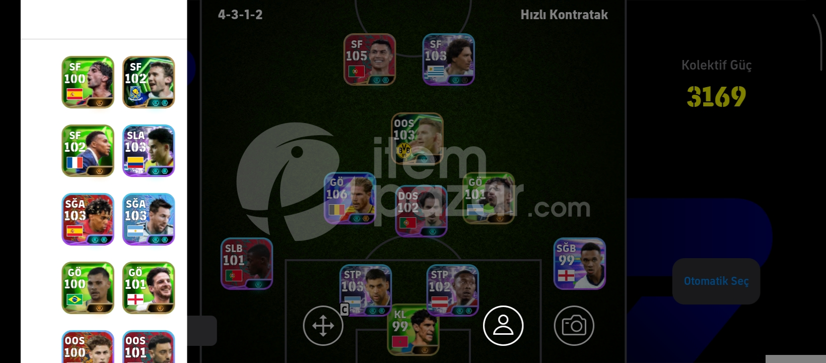 106 De Bruyne 105 Ronaldo acil satılık 