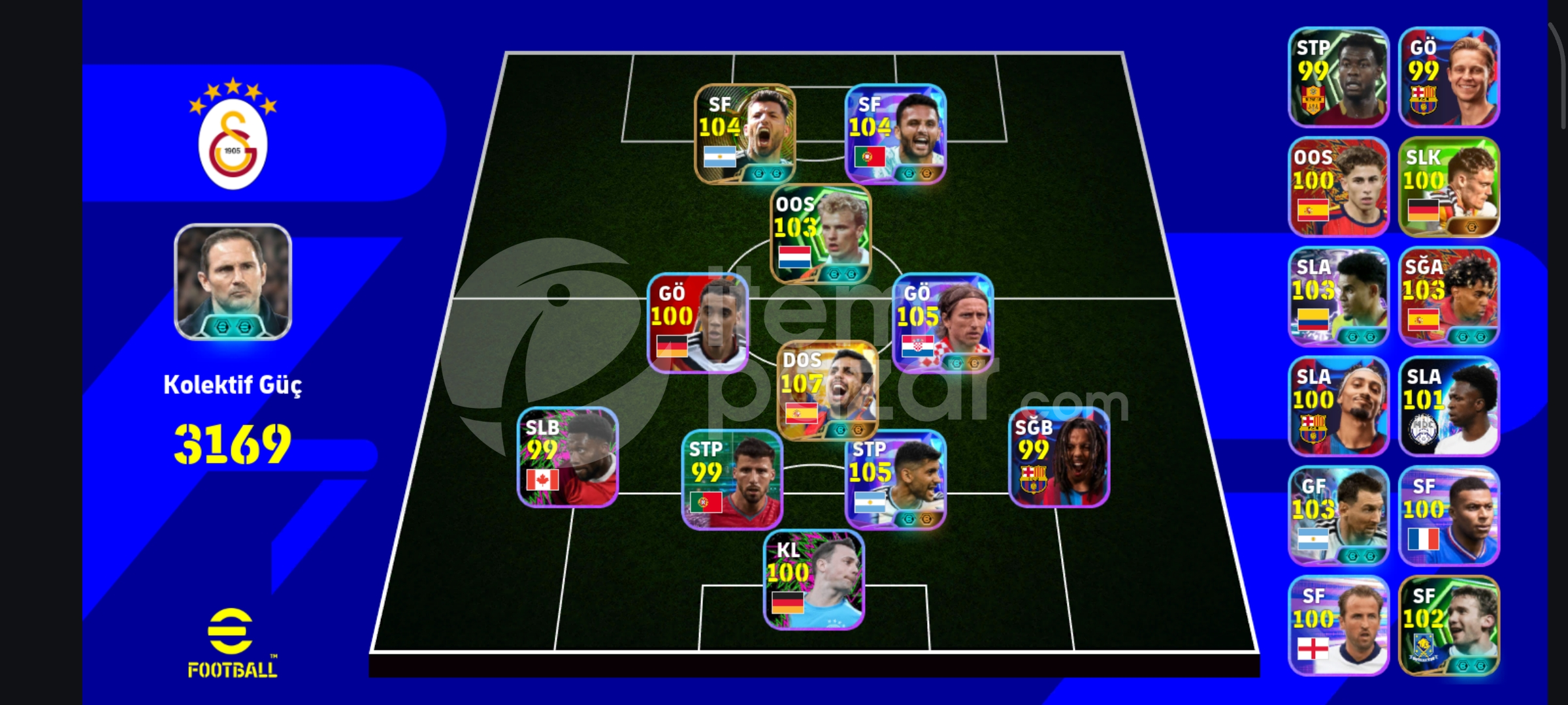 108 rodri 107 romero 106 modrić 