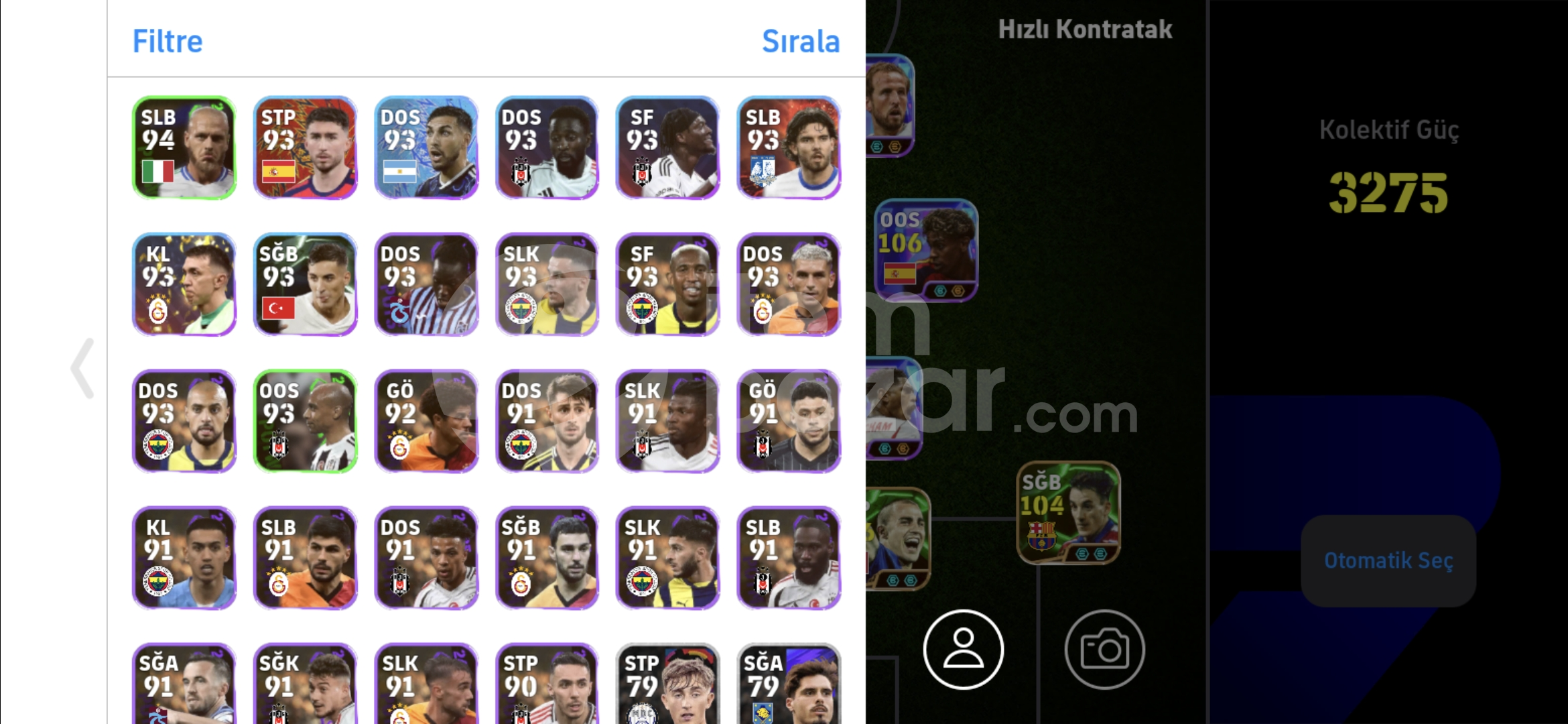 109 Neuer+ 108 Rodri+108 Suarez Tek bağ Rezerv