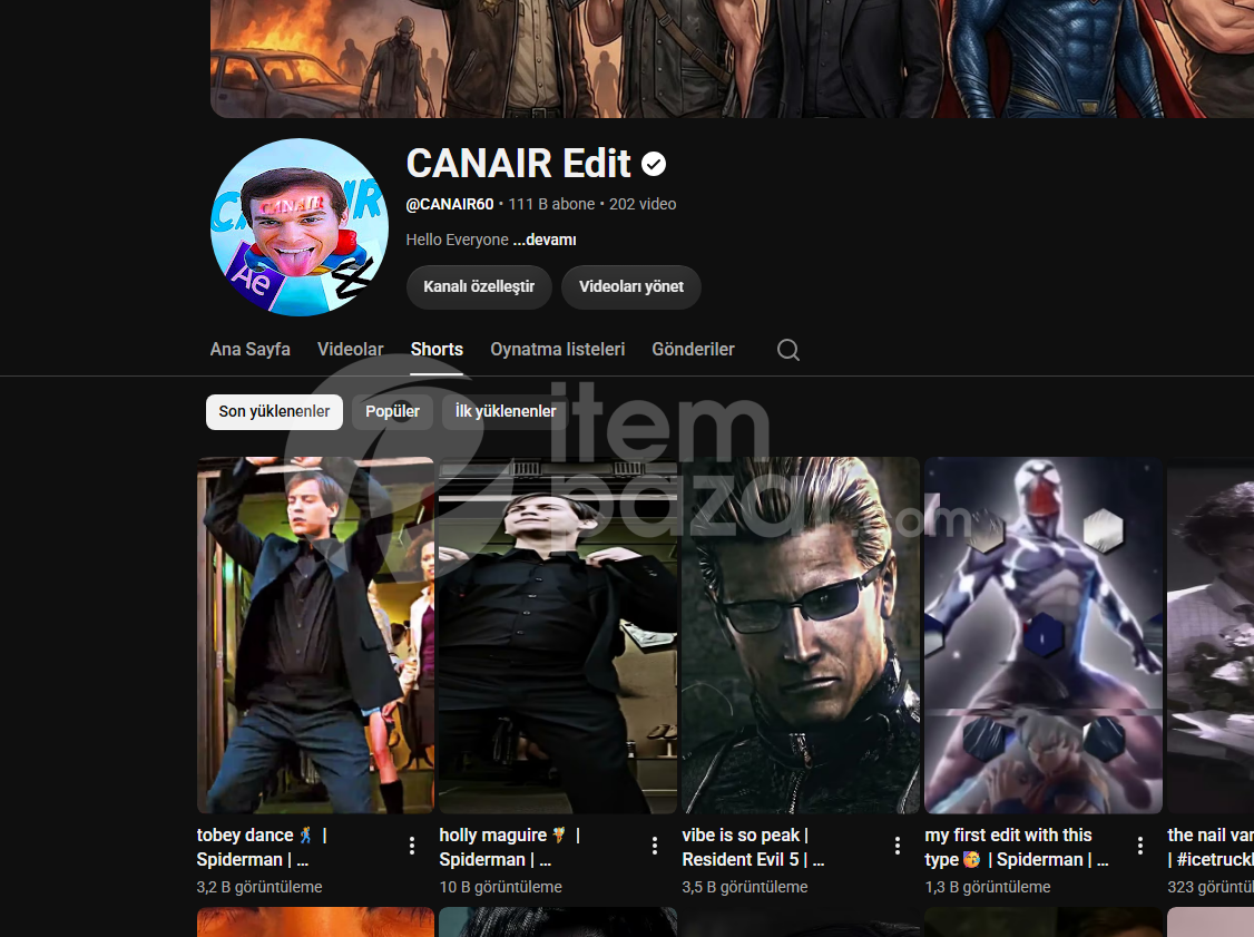 110klık YouTube GLOBAL Edit Kanalı CANAIR Edits