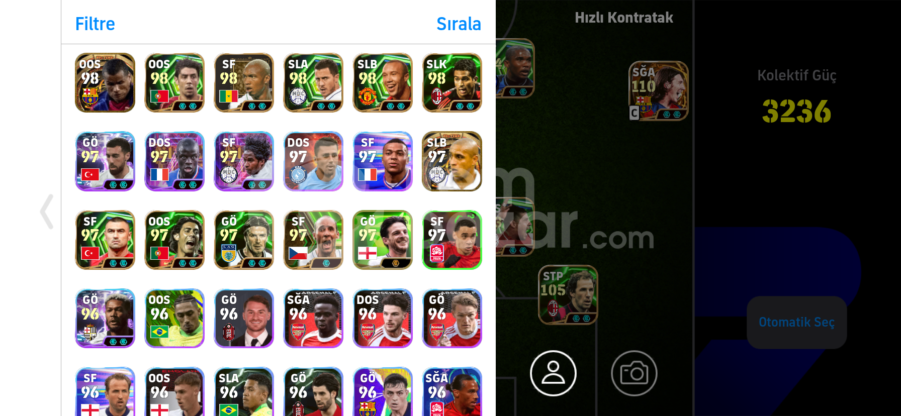 110messi 108hazard tek bag gmail ile verilecek