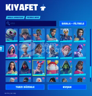 114 SKINLI MAILLI FORTNITE HESABI 