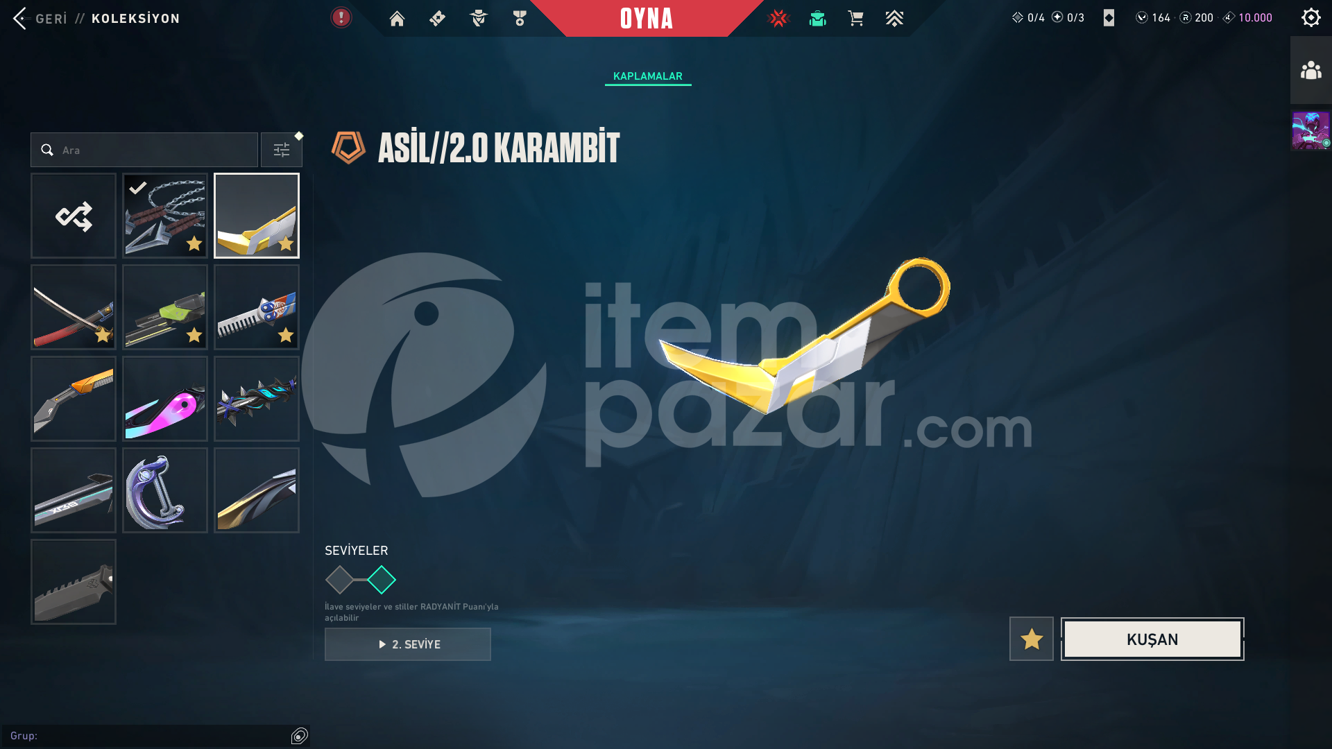 130 Skin 11 Bıçak 11 Vandal 8 Phantom Kuronami