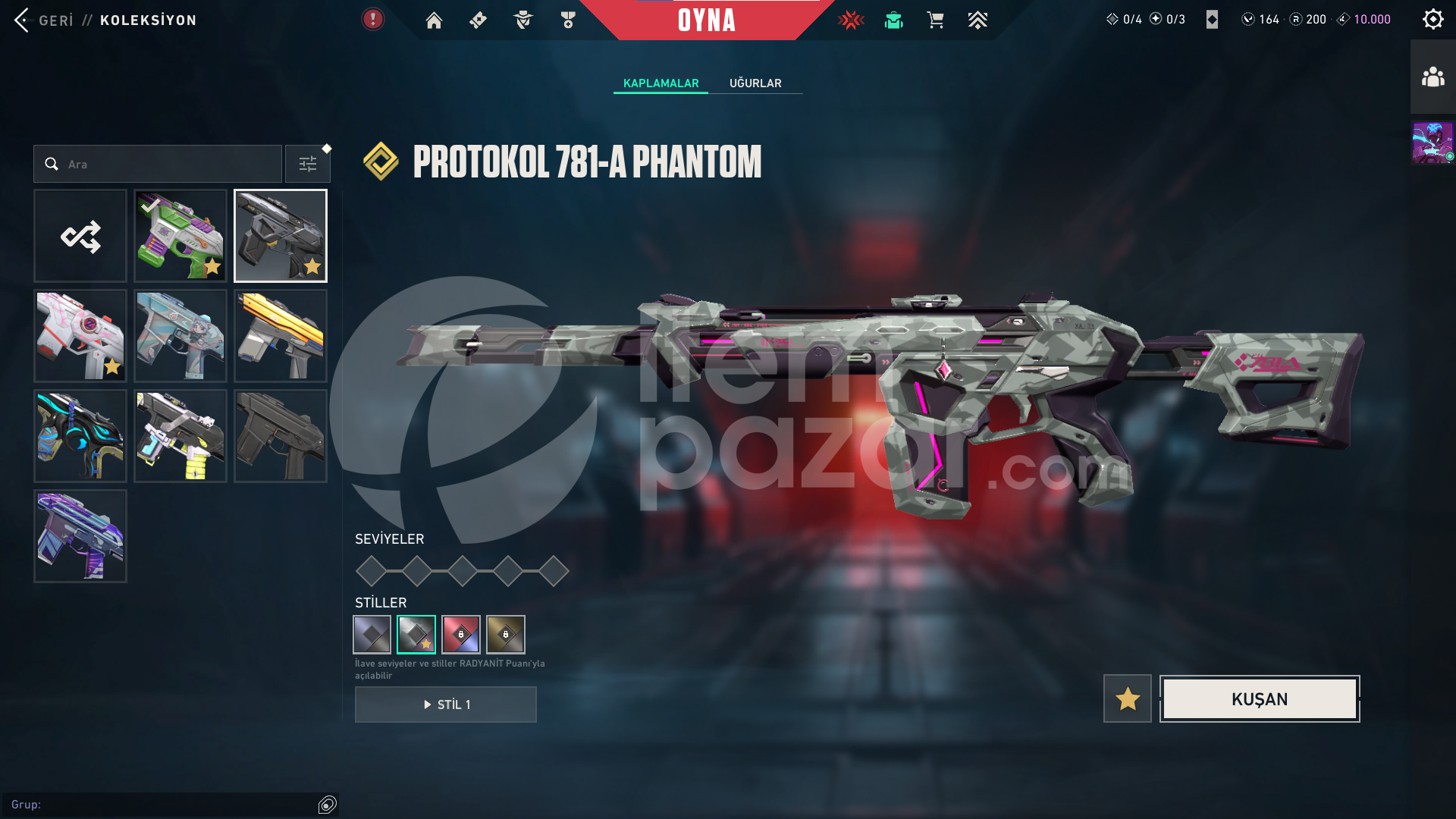 130 Skin 11 Bıçak 11 Vandal 8 Phantom Kuronami