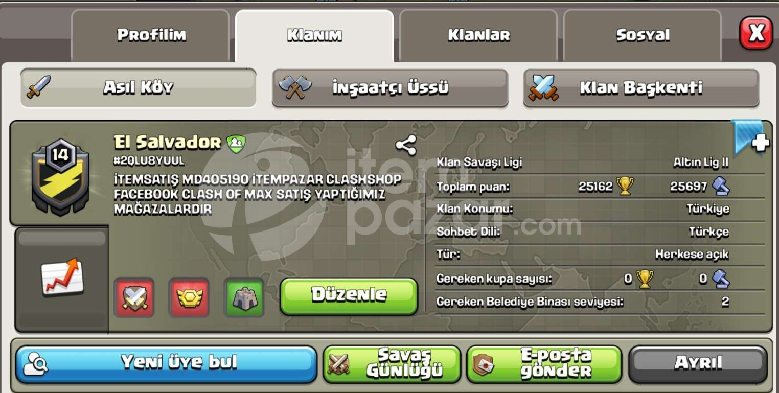 14 LEVEL AKTİF OYUNCULU KLAN
