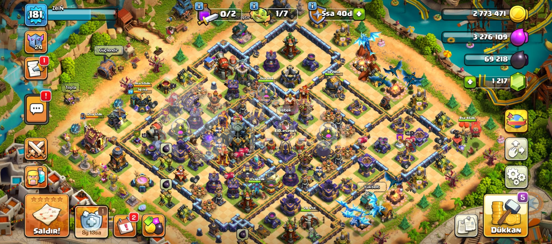 181sv Hesap, 17 Seviye Belediye Clash of Clans