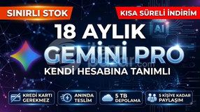 ✨ [18 AYLIK] | Gemini Pro | KENDİ HESABINIZA