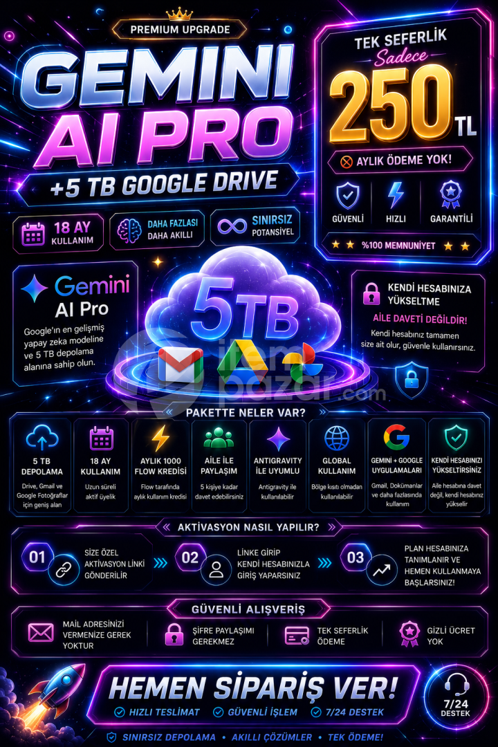 18AY GEMINI AI PRO +5 TB GOOGLE DRIVE