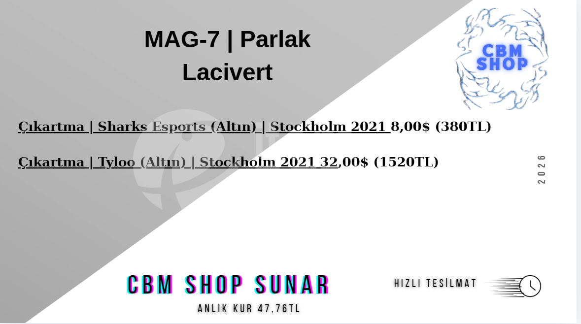 1900TL DEĞERİNDESTİCKER MAG-7 | Parlak Lacivert