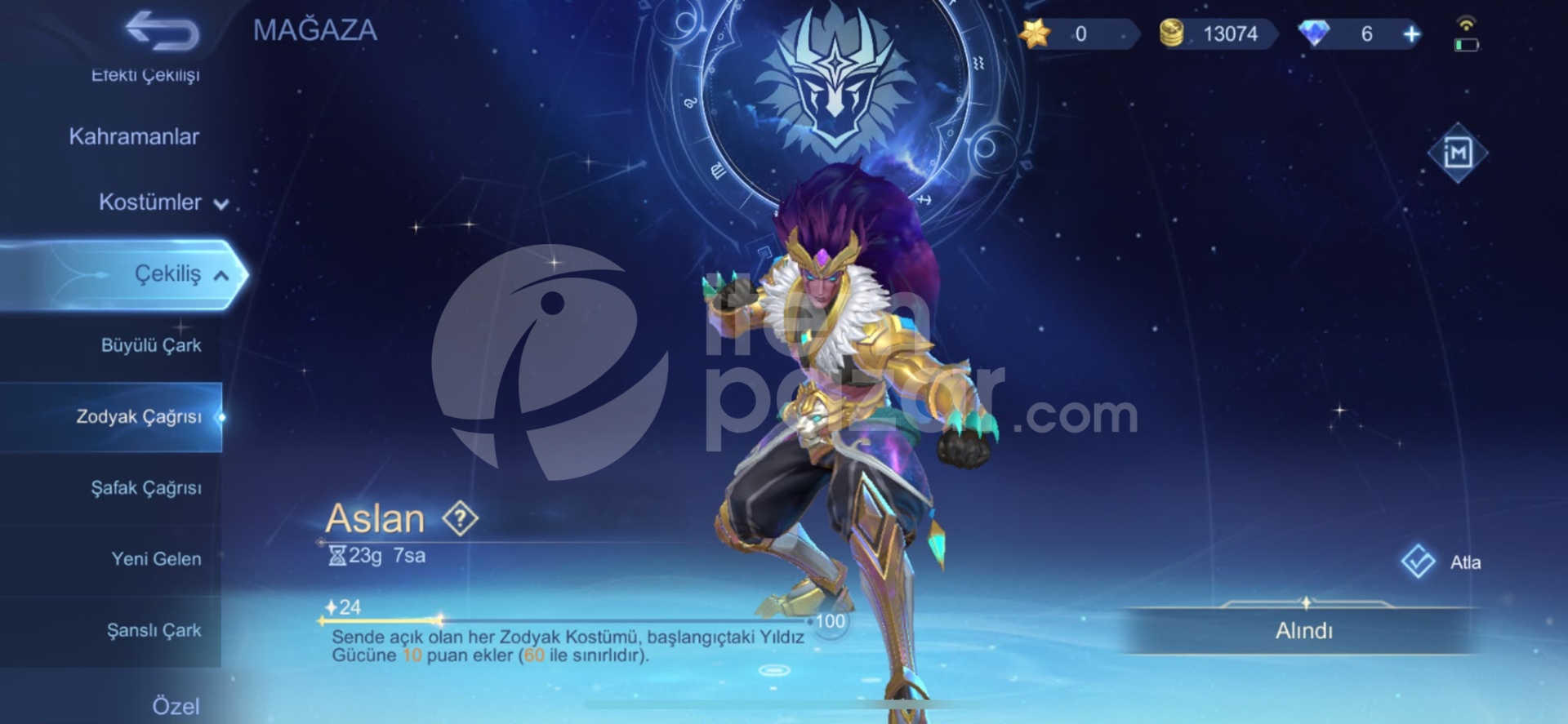 2 kof 1 zodiak lı hesap 