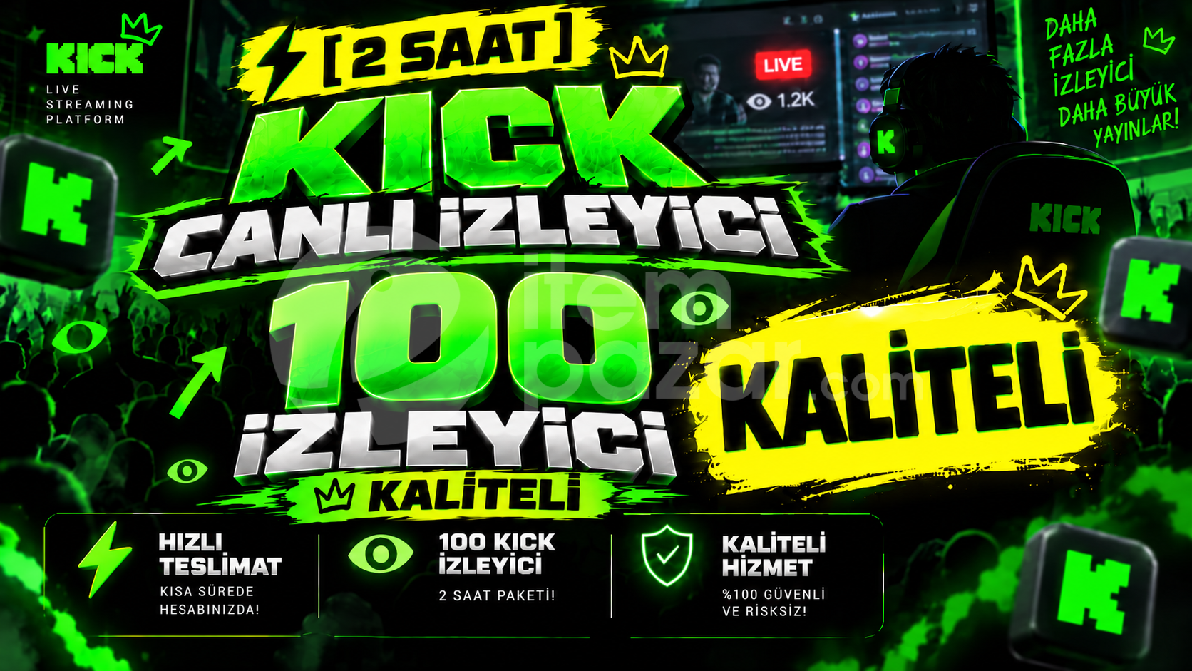 ⚡ [2 Saat] 100 Kick Canlı İzleyici | Kaliteli