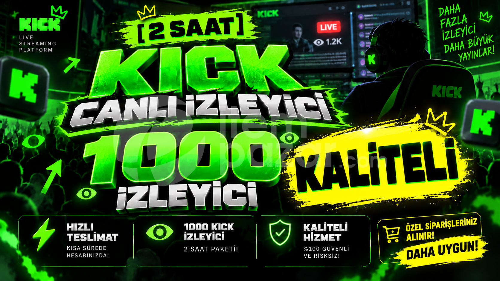 ⚡ [2 Saat] 1000 Kick Canlı İzleyici | Kaliteli
