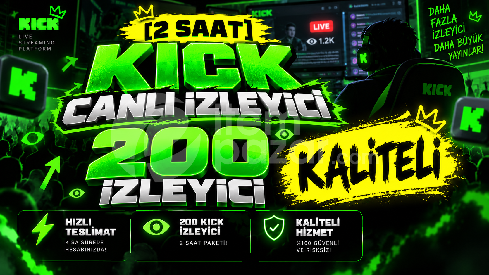 ⚡ [2 Saat] 200 Kick Canlı İzleyici | Kaliteli