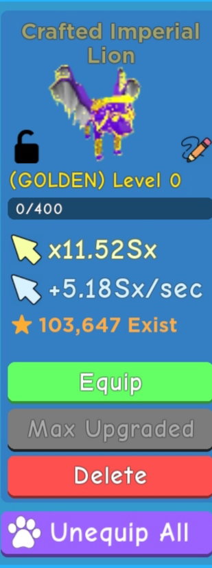 2 Tane 11sx Golden Crafted İmperial Lion 5TL