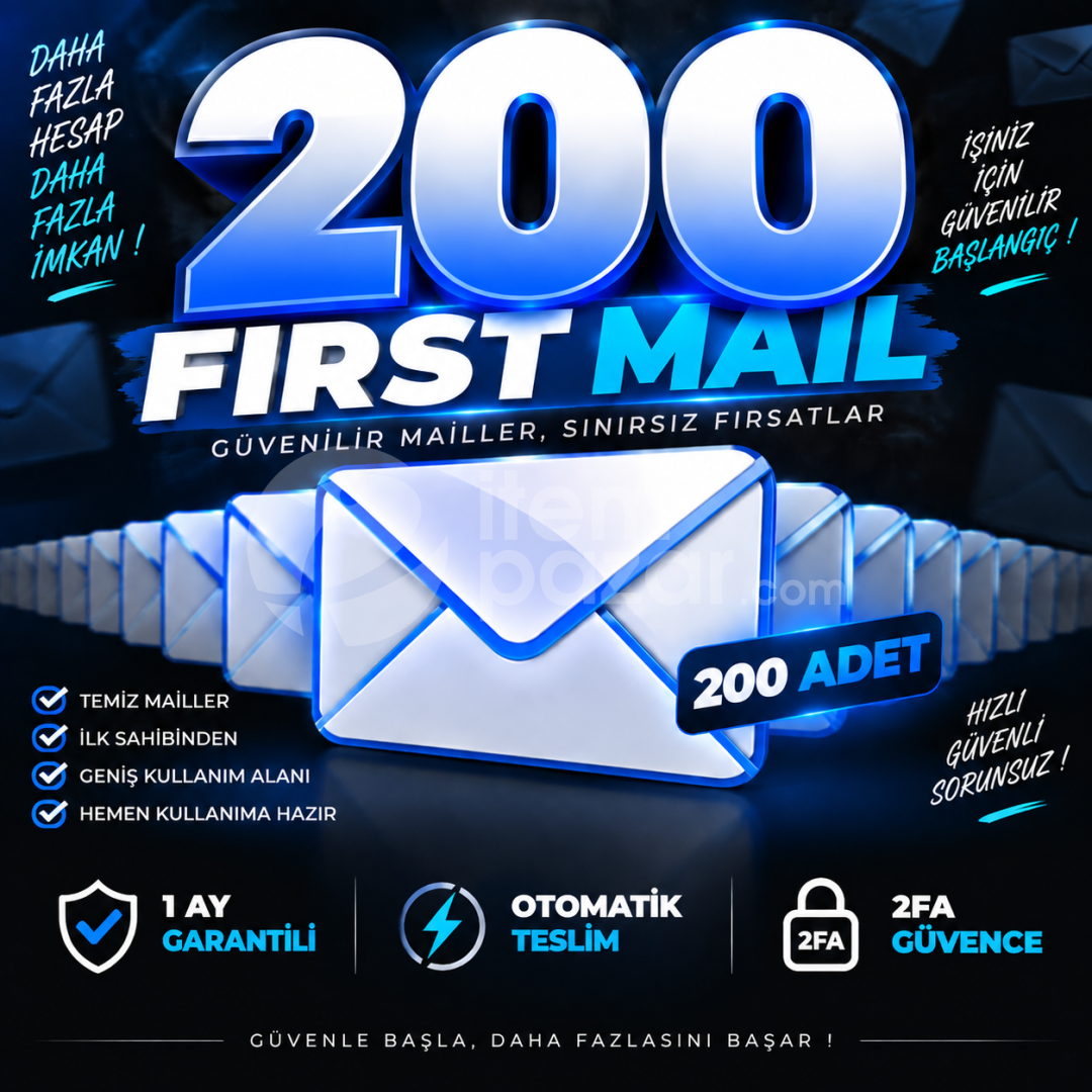 ⭐️ 200 adet first mail garantili⭐️