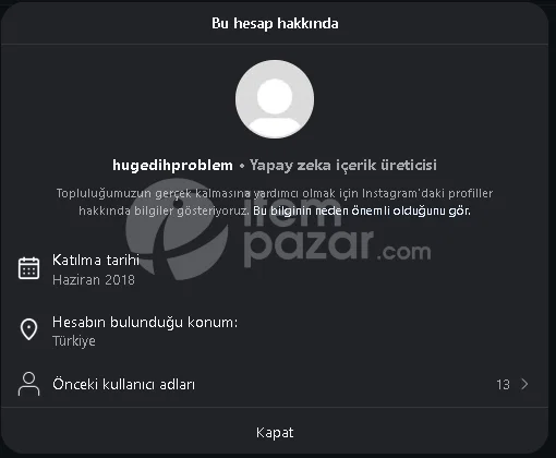 2018 - 4.5K Takipçili Fresh hesap