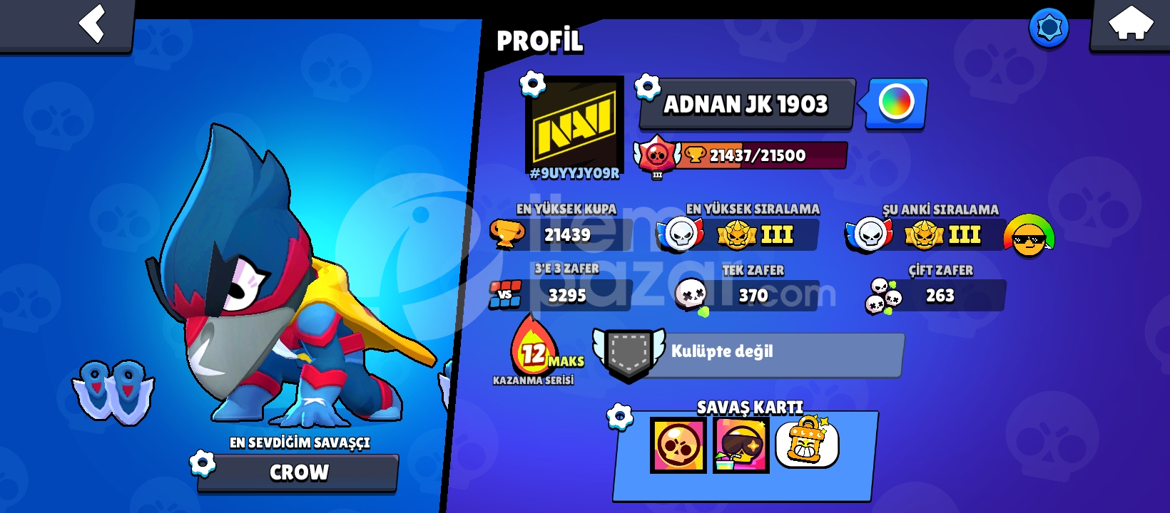 21.000 kupalı efsane brawl stara hesabı