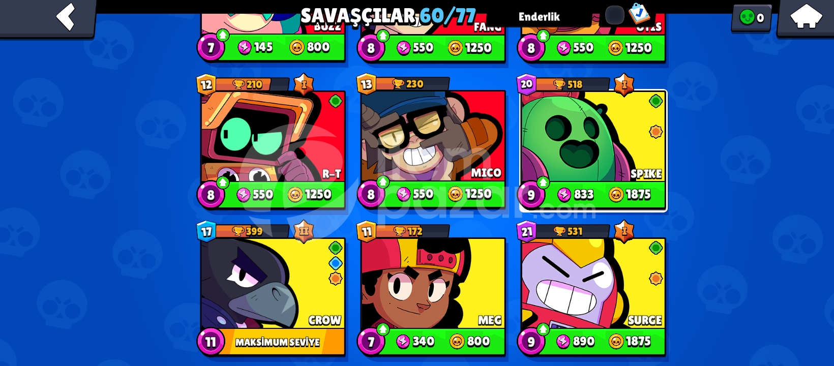 21.000 kupalı efsane brawl stara hesabı