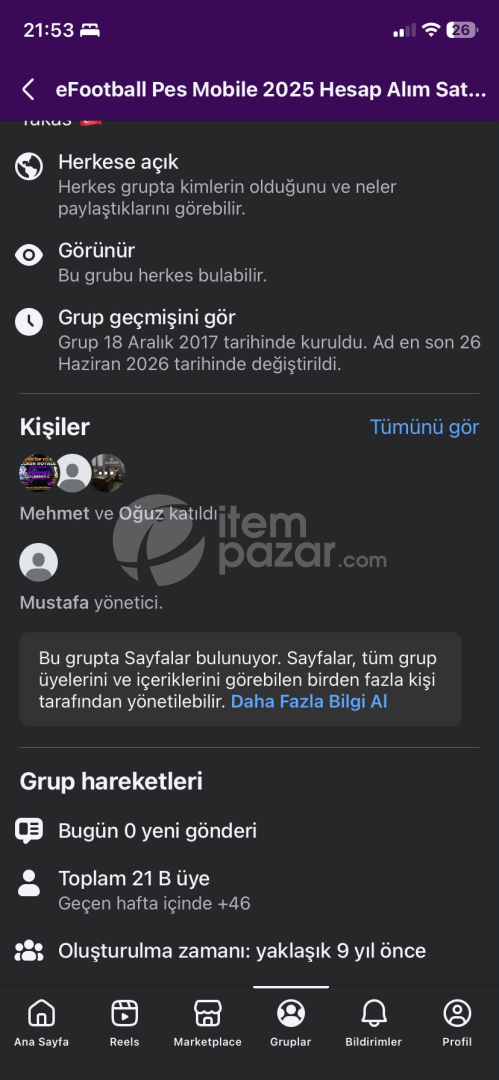 21K LIK KEŞFET KİTLELİ PES GRUBU