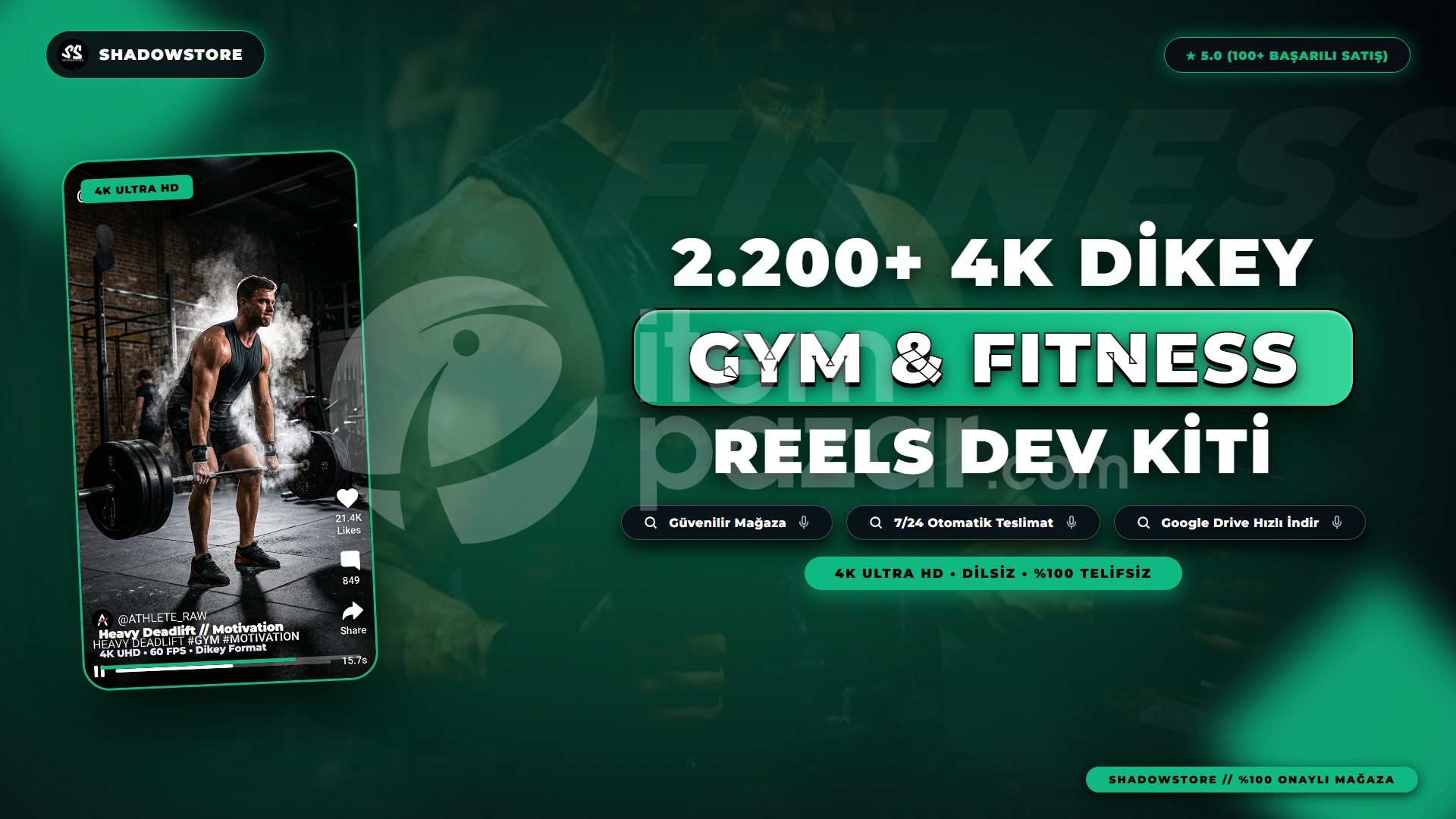 2200+ Gym ve Fitness Reels Kiti
