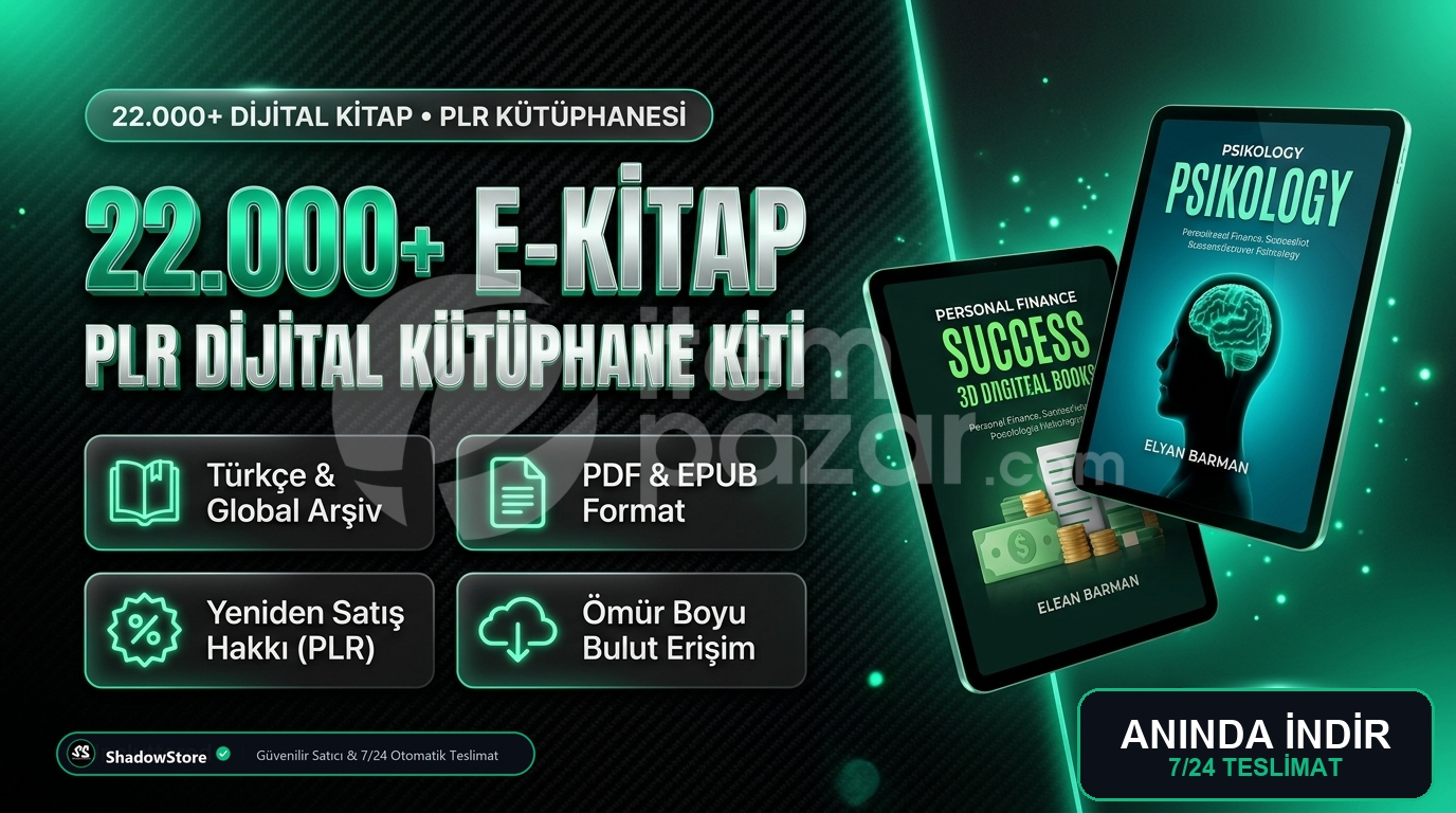 22.000+ E-Kitap & PLR Dijital Kütüphane