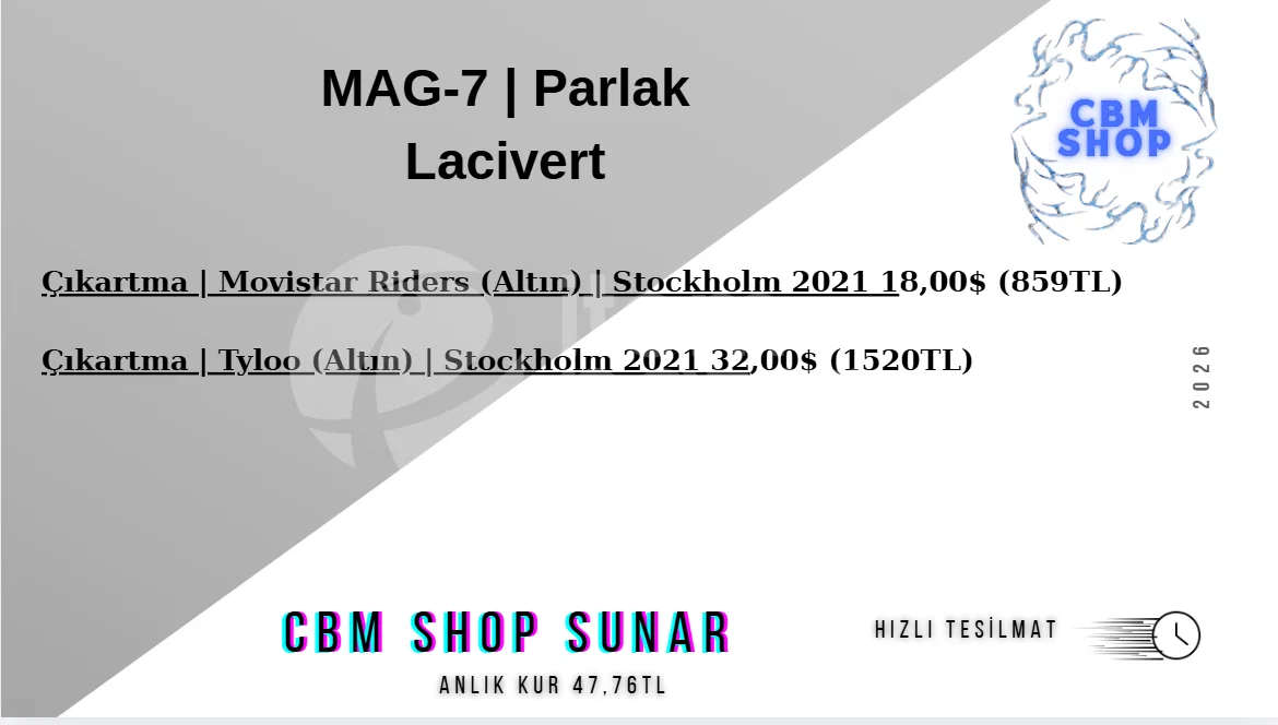 2370TL DEĞERİNDESTİCKER MAG-7 | Parlak Lacivert