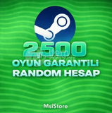 2500 oyun garantili steam random hesap