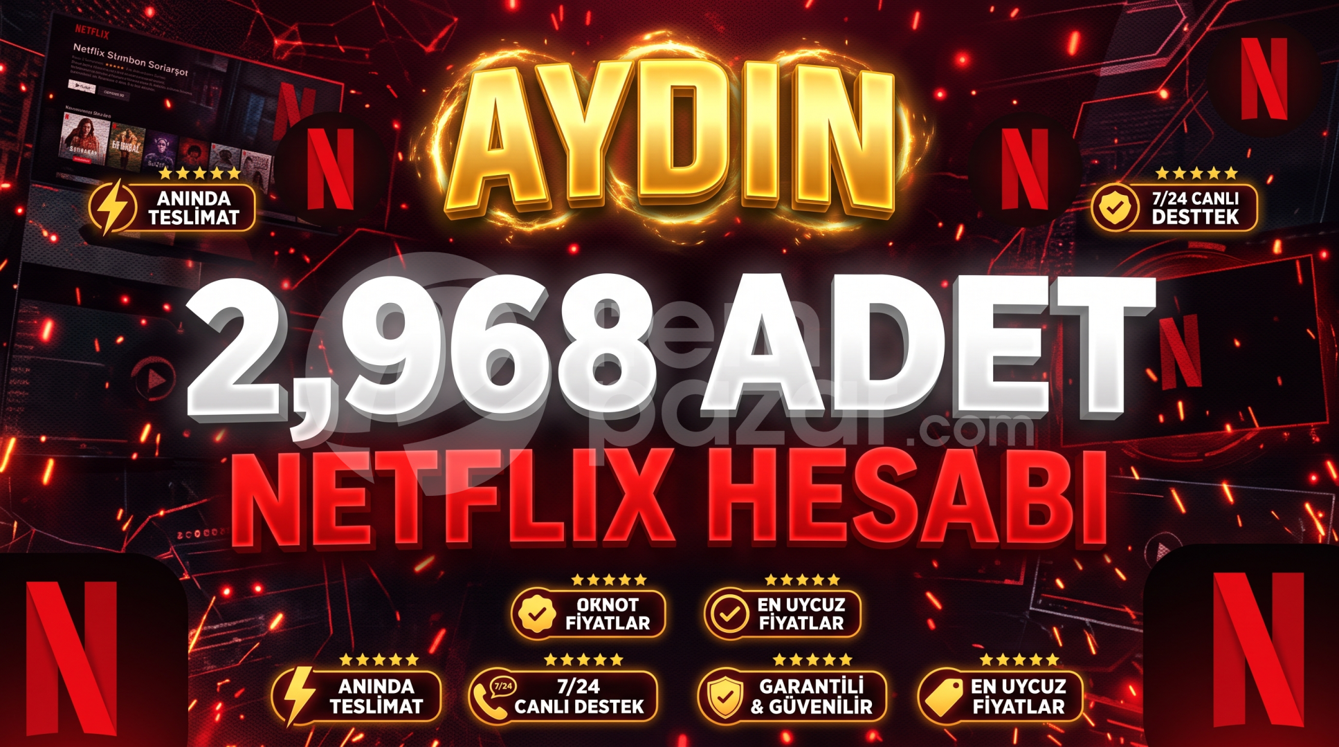 2968 ADET NETFLIX?AYDIN GÜVENCESİYLE 