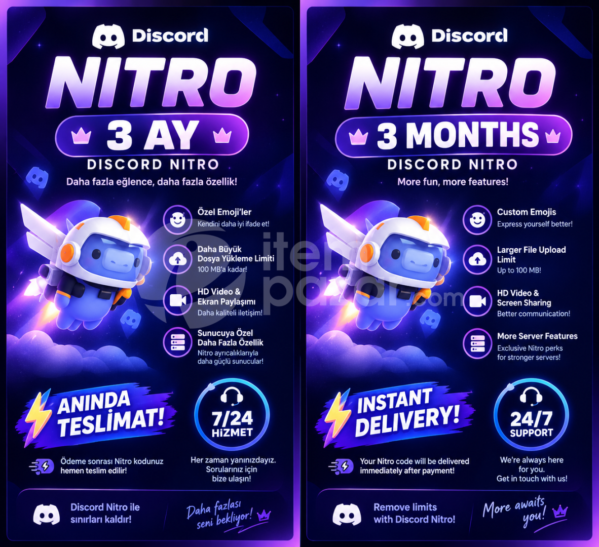 3 MONTHS DİSCORD NİTRO PROMO CODE ANINDA TESLİM
