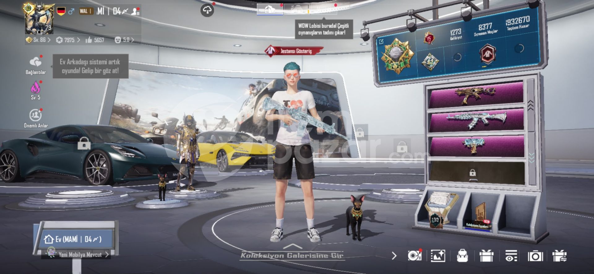3 Spor Arabalı Dolu Uygun Pubg Hesap