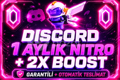 ⭐️30 GÜN DİSCORD NITRO + 2X BOOST⭐️