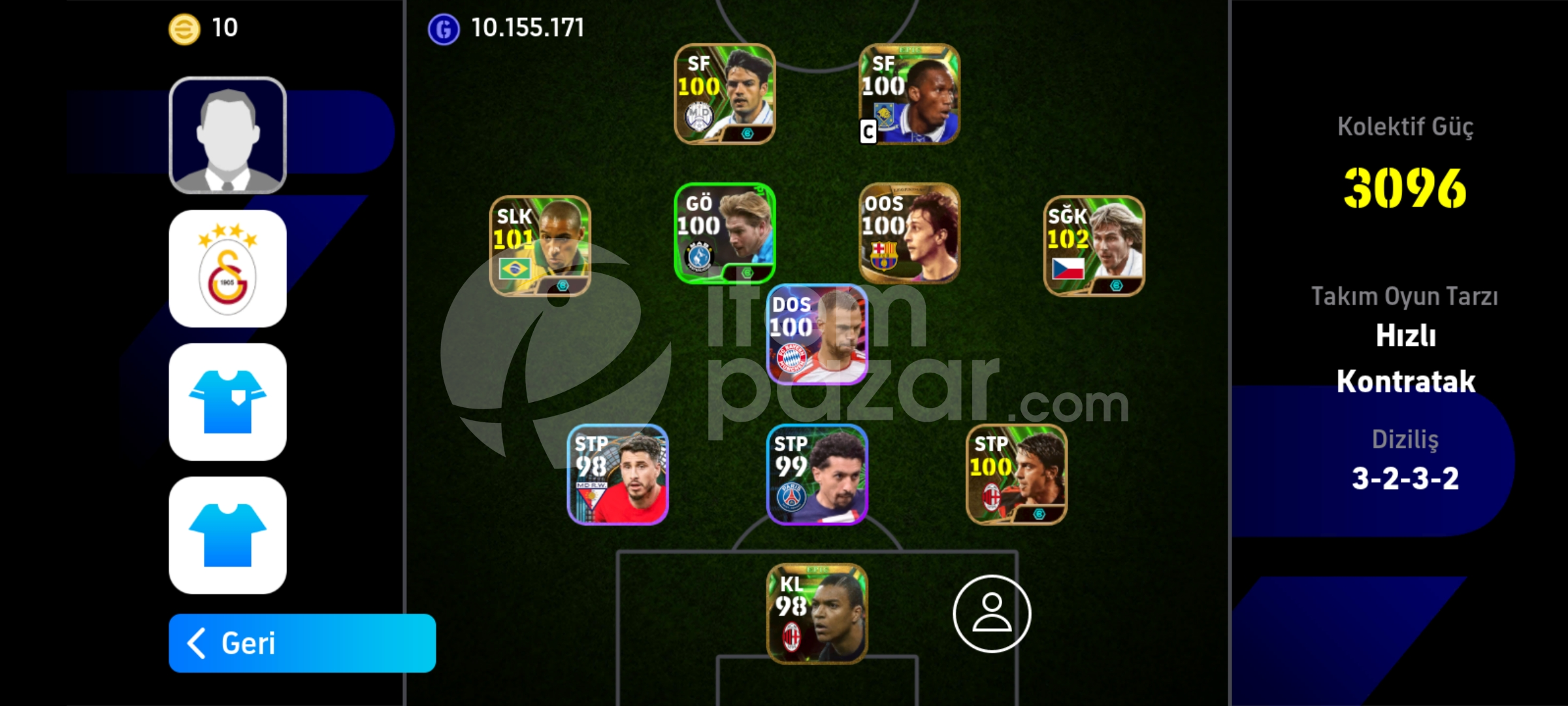 3098 kg 102 NEDVED 101 CARLOS 100 KİMMİCH
