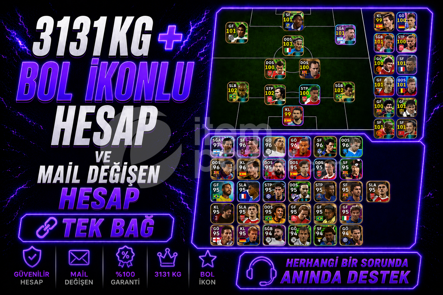 3131 KG⭐TEK BAĞ⭐İCON DOLU HESAP⭐
