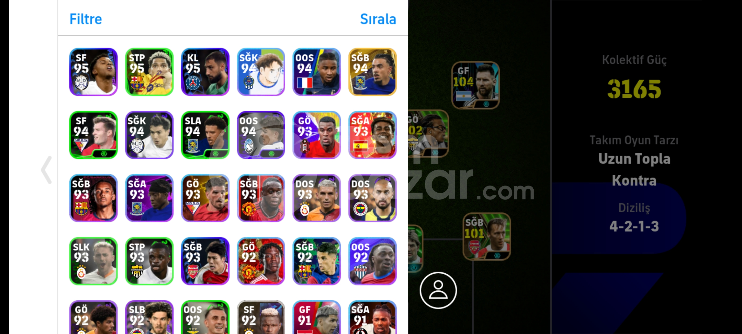 ⭐3165⭐ 104 MSN NEYMAR 104 MESSİ 105 GRİZİİ